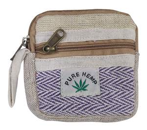 Bolsa de maquillaje de yute natural con cremallera frontal, estilo indio - Product Image 1