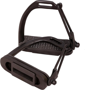 Paire d'étriers de sécurité solides de qualité supérieure pour l'équitation, finition noire mate, protection antidérapante de la cheville, équipement durable - Product Image 4