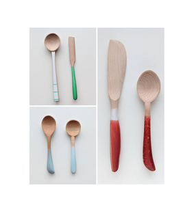 Cuillère en bois et résine pour manche noir pour ustensiles de cuisine et restaurants Cuillère avec manche en résine pour servir - Product Image 2