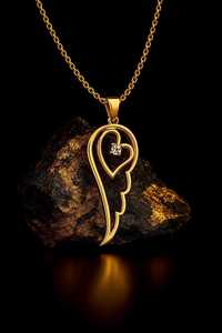 Pendentif Aile d'Ange en Argent Sterling 925 Plaqué Or Vermeil Rhodié avec Zircon, Collier Élégant en Plume, Bijou Délicat de Protection, Cadeau - Product Image 3