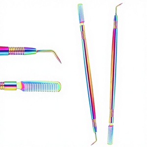 Professional <b>Lash</b> Lift Tools Eyelash Lifter <b>Comb</b> Separating Tool for Eyelash Extensions Steel Durable Anti-Static 10mm Length - Product Image 1