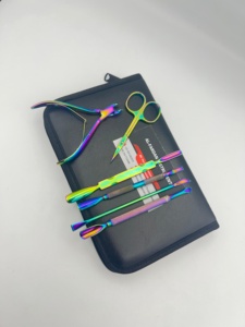 Outils professionnels pour les ongles en acier inoxydable, arc-en-ciel multicolore, logo personnalisé, kit de manucure et pédicure, coupe-ongles, pousse-cuticules, ciseaux - Product Image 1