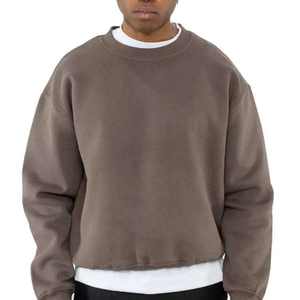 Sweat-shirt unisexe en coton 100% noir uni, fabrication sur mesure, mode hiver, sweat-shirt à col rond pour homme - Product Image 5