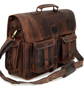 Handmade Buffalo Leather Messenger Cross-Body Laptop Bag Personalized Office Handbag <b>Briefcase</b> - Product Image 2