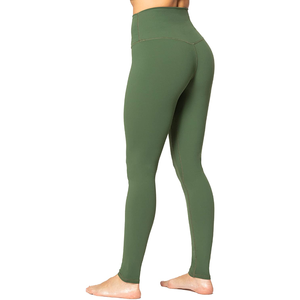 Leggings de yoga taille haute à contrôle du ventre, taille élastique, logo personnalisé, sans couture, écologiques, séchage rapide, respirants, longueur entière - Product Image 6