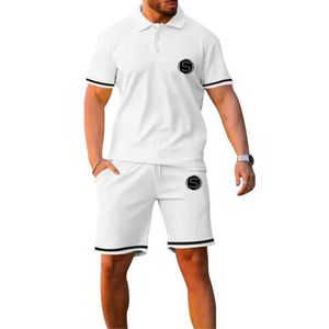 Survêtement deux pièces vêtements de plage short survêtement hommes t-shirt ensemble court avec service OEM - Product Image 2