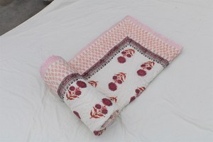 Jaipuri Razai Hand Block Print 100% Cotton Eco-Friendly Washable Lightweight <b>Quilt</b> Comforter <b>Set</b> Queen Size Hot Sale - Product Image 4