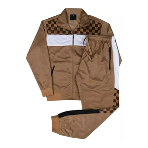 Tenues de jogging pour hommes veste à capuche et pantalon de survêtement à fermeture éclair complète ensemble deux pièces vêtements de sport survêtements pour hommes - Product Image 1