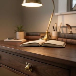 Contemporain faune inspiré Antique laiton fer cerf tête bouton armoire tiroir tirer décoratif meubles matériel pour cuisine - Product Image 1