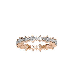 Anillo de Compromiso de Media Eternidad con Diamante Cultivado en Laboratorio de 1.00 CTW, Certificado SGL, Oro Sólido de 14K, Engaste de Puntas, Anillo de Bodas para Mujer - Product Image 1