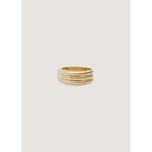 Franoise Adjustable Gold Plated Non-Hollow <b>Ring</b> Trendy Layered Ellipse Cluster Inlay Custom Size <b>Opening</b> - Product Image 1