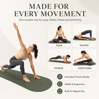 Tapis de yoga et de fitness en PU personnalisé, écologique, 5 mm d'épaisseur, en cuir naturel, antidérapant, en caoutchouc et fibre de coco
