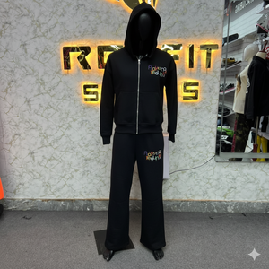 High Quality Royal Nature <b>White</b> Hooded <b>Tracksuit</b> Full Zipper Cotton Casual Set With Embroidery Logo Front Pockets Autumn Wear - Product Image 6