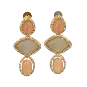 Pendientes de Lujo con Piedras Preciosas, Chapados en Oro Pulido y Joyería de Primera Calidad - Product Image 1