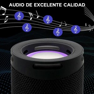 Haut-parleur Bluetooth portable avec radio FM, rechargeable, lumière LED USB - Couleurs assorties - Product Image 5