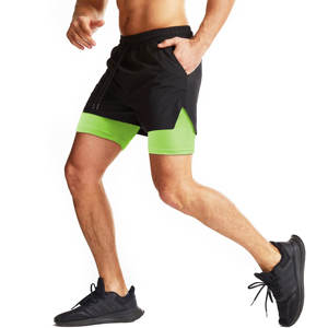 กางเกงขาสั้นเล่นกีฬาแห้งเร็วมีกระเป๋าซิปมีห่วงใส่ผ้าขนหนูซับในสำหรับออกกำลังกายแบบลำลองไซส์ใหญ่พิเศษโลโก้ออกแบบได้ตามต้องการ - Product Image 3