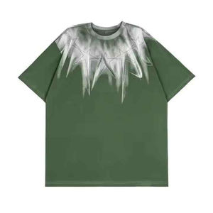 เสื้อยืดผู้ชายผ้าฝ้ายคอตตอนซักได้พิมพ์ลายดิจิตอลกราฟิกโอเวอร์ไซซ์แขนสั้นฮิปฮอปขนาดใหญ่ที่นูรัคใน2025 - Product Image 1