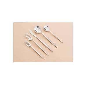 Stainless Steel Long <b>Thin</b> Handle Silverware Flatware Set Luxury Hotel Wedding Cutlery Set Flatware Set - Product Image 1