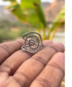 Adjustable Sterling Silver Spiral <b>Ring</b> Handmade Twisted Open Band Minimalist Wrap Design Christian Jewelry for Women Gift for - Product Image 1