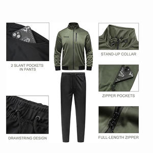 Ensemble de survêtement de course à pied en tissu polyester pour hommes Ensembles de fitness à séchage rapide à manches longues Ajoutez votre propre logo/étiquette personnalisé - Product Image 6