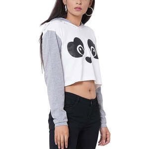 Hot Selling Premium Crop Top Hoodie Casual Streetwear Drop-Shoulder Breathable & Eco-Friendly - Product Image 6