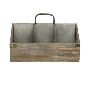 Caja de herramientas Rectangular hecha a mano antigua, Zapatero de madera, Caddy, caja de herramientas de madera dividida con compartimentos - Product Image 2