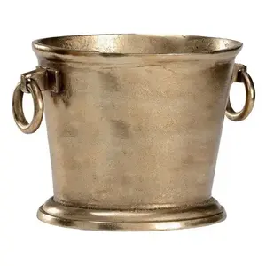 Refroidisseur de vin en acier inoxydable plaqué cuivre à double paroi fini antique Outils de bar de baignoire de fête de boisson de table - Product Image 2