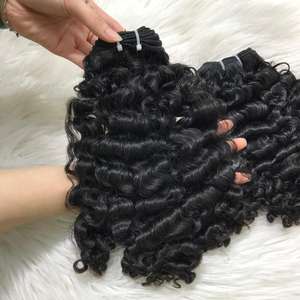 Burmese One Donor Virgin Hair Bundle Raw Black Jerry Curl <b>Toupee</b> for Black Women - Product Image 3