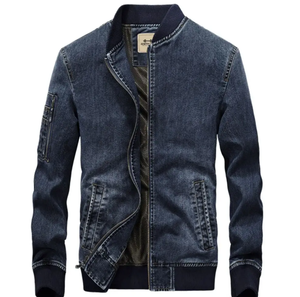 Chaquetas de mezclilla para hombre Tallas grandes Disponible Ropa de invierno al aire libre con material de tela de aspecto rasgado - Product Image 4