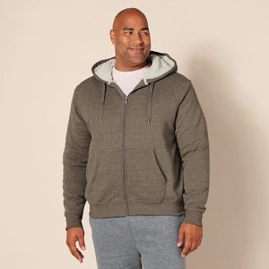 Sweat à capuche thermique zippé intégral unisexe en polaire de polyester de qualité supérieure, coupe-vent, respirant, écologique, broderie personnalisée pour l'hiver - Product Image 3