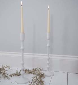 Bougeoir et support vintage en bois délavé blanc fabriqué en bois de manguier - Product Image 5