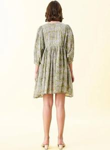 Indian hand block cotton short dress woman stylish floral printed girl birthday <b>gift</b> dress summer wear personalized <b>gift</b> <b>for</b> <b>her</b> - Product Image 3