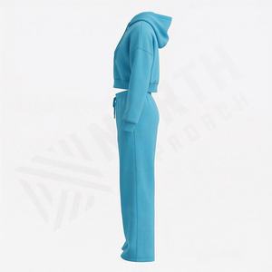 Ensemble de survêtement tendance pour femmes avec logo personnalisé, ensembles de survêtement décontractés, survêtements d'hiver respirants, vêtements de sport pour la course à pied, vêtements de jogging doux - Product Image 3