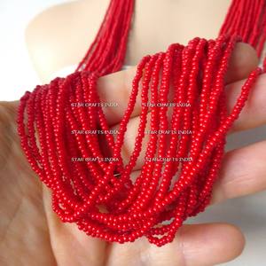 Venta al por mayor de moda personalizada cuentas Rojas collar de resina acrílica conjunto de joyería pendientes collar multicapa conjunto completo de SCI - Product Image 5