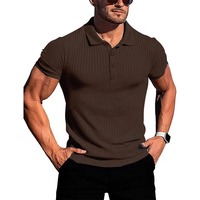 T-shirt de sport décontracté respirant pour homme, coupe ajustée, tricoté, à manches courtes, haute extensibilité, idéal pour l'été