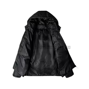 Blouson Homme 2026 à Capuche Col Montant Rembourré Respirant Coupe-Vent Remplissage Coton Design Personnalisé Couleur Personnalisée Fermeture Éclair Noire - Product Image 3