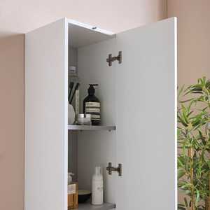 White Suspended Bathroom Column <b>Wall</b> <b>Shelf</b> - Product Image 3
