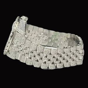 Último diseño de tendencia VVS1 Diamond Reloj para hombre 925 Silver Hip Hop Watch Fancy Party Wear Luxuries Diamond Moissanite Watch - Product Image 6