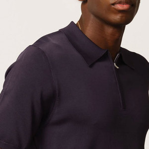 Vente chaude à la mode tenue hommes quart Zip Polo t-shirt meilleur prix en ligne respirant hommes quart Zip Polo t-shirt - Product Image 5