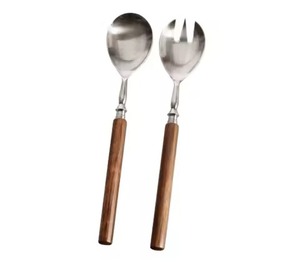 Serveurs à salade métalliques de haute qualité, ensemble de 2 pièces, faits à la main pour une utilisation en cuisine - Product Image 6