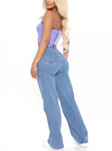 Wholesale Custom Ladies Plus Size Jeans Mid <b>Denim</b> Pants Stretch Fit Curvy Fashion Slim Look Comfortable Trousers Casual Winter - Product Image 5