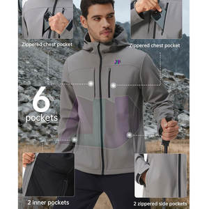 Veste Softshell d'hiver pour homme, haute confortabilité, extensible, écologique, respirante, avec doublure thermique, devant en nylon/polyester - Product Image 4