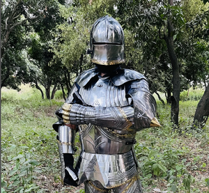 Traje completo de armadura Traje de armería del siglo XV Traje de armadura de caballero templario de alta calidad de buena calidad | Caballeros cruzados - Product Image 1
