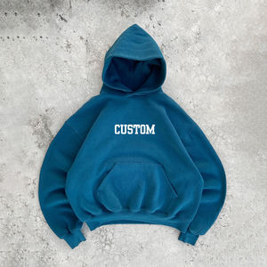 Sweatshirts à capuche en coton surdimensionné pour hommes 100% épais en polaire avec logo personnalisé imprimé brodé pour l'hiver - Product Image 5