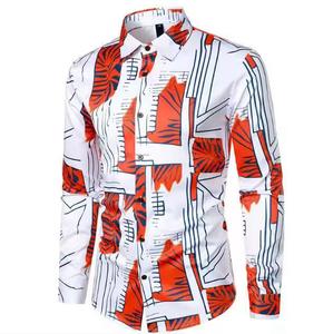 Heren Overhemd Met Lange Mouwen En Mouwen, Casual Zomertop <span class=keywords><strong>Vintage</strong></span> Bloemen-En Hofstijl Met Pocketknopen - Product Image 5