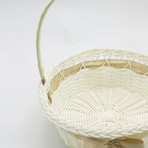 Lot de 2 paniers rectangulaires en rotin marron pour mariage avec poignée pour décorations de mariage - Product Image 3