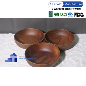 <b>Hot</b> selling Natural Acacia Wooden Bowls Salad Bowls For Serving Wholesale From a Vietnam Manufacturer - Product Image 5