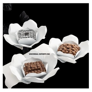Tazón de Chocolate Decorativo de Acero Inoxidable Ecológico Blanco Metálico de Alta Calidad, Diseño Moderno y Popular para Bodas - Product Image 1