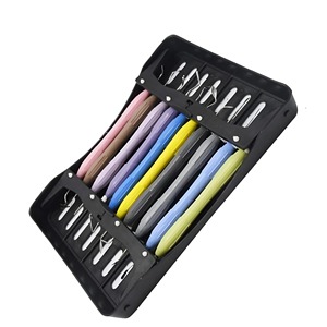10 piezas de instrumentos de relleno de compuesto dental mango de silicona de doble extremo con Kit de restauración estética de casete - Product Image 5