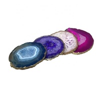 Tranches d'agate mélangées de qualité supérieure, faites à la main, pierres brutes, dalles d'agate pour la vente en gros, sous-verres en agate mélangée